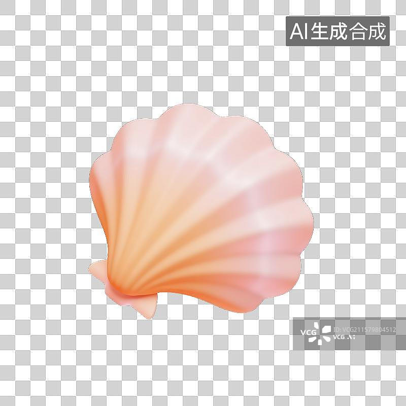 【AI数字艺术】海滩的贝壳艺术品3D扇贝素材图片素材