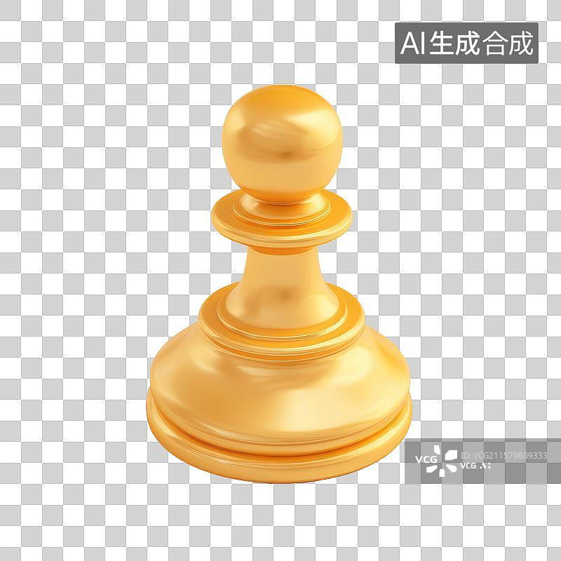 【AI数字艺术】金色棋子特写图片素材