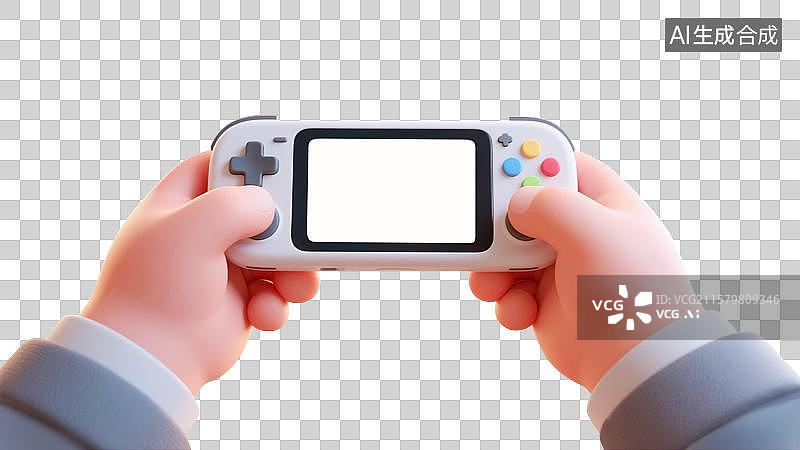 【AI数字艺术】3D双手打游戏插画元素图片素材