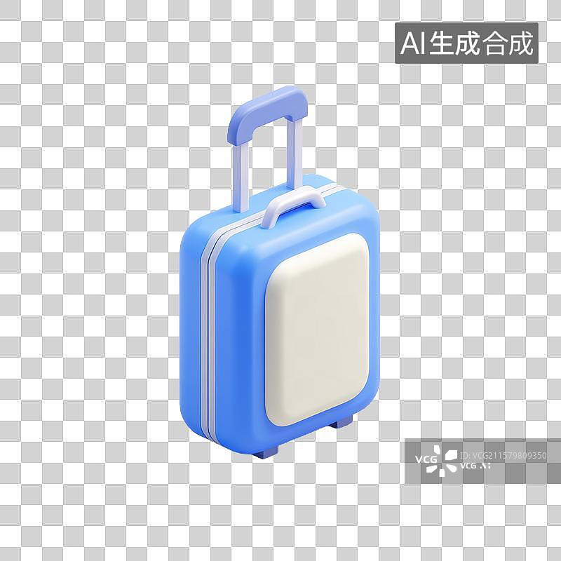 【AI数字艺术】蓝色手提行李箱图片素材