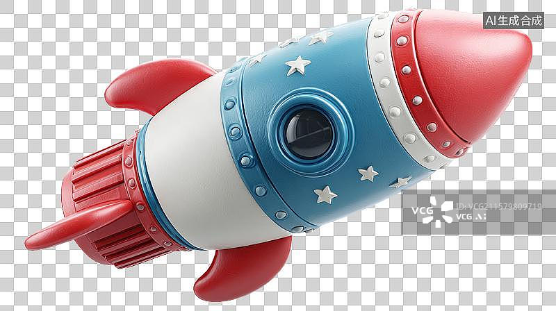 【AI数字艺术】彩色玩具火箭模型图片素材