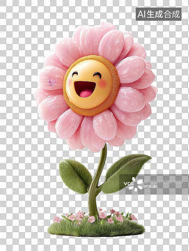 【AI数字艺术】免扣元素卡通风格唱歌的花朵图片素材