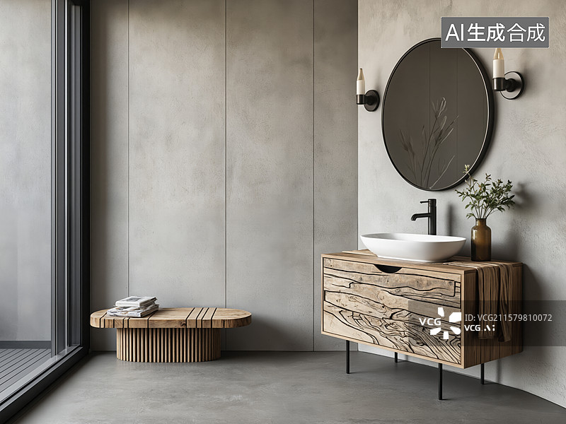 【AI数字艺术】现代简约浴室设计图片素材