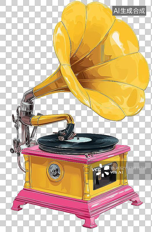 【AI数字艺术】免扣元素留声机图标图片素材