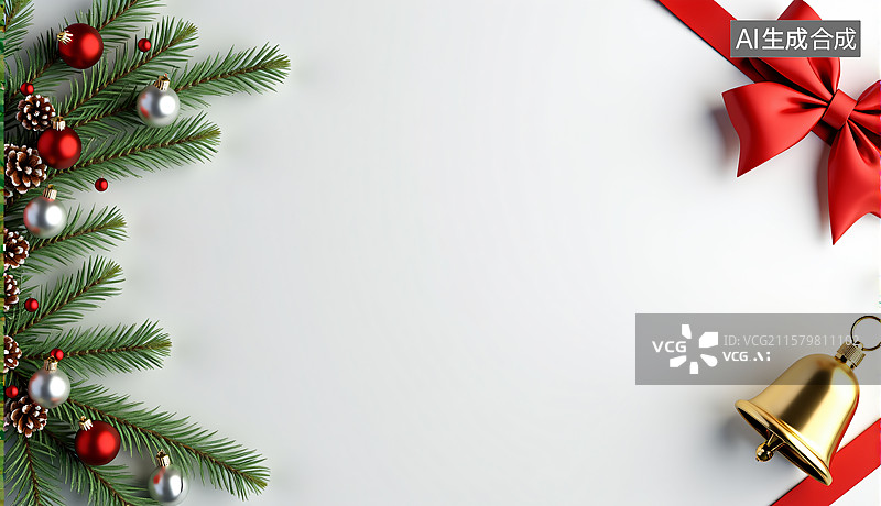 【AI数字艺术】圣诞节平安夜边框元素背景图片素材