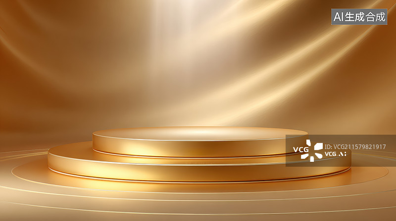 【AI数字艺术】金色舞台背景图片素材