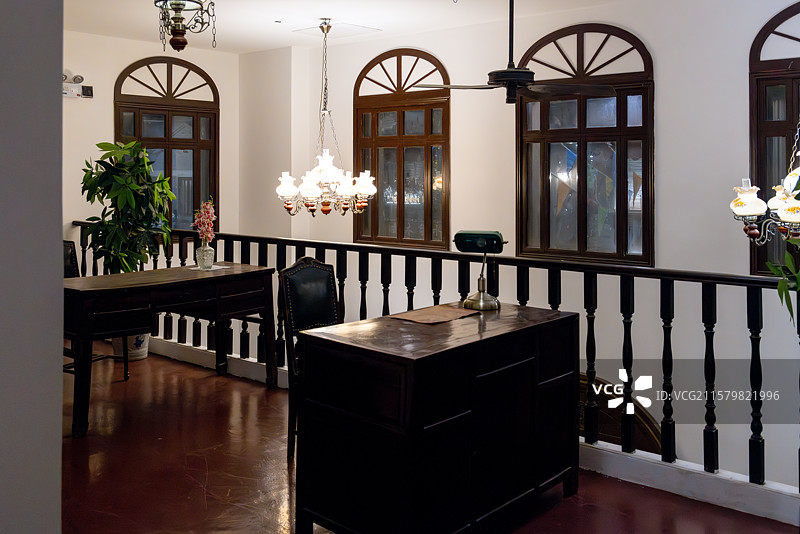 民国风格样板办公室：复古室内装潢设计典范图片素材