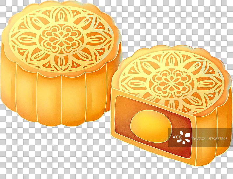 中秋节蛋黄月饼图片素材