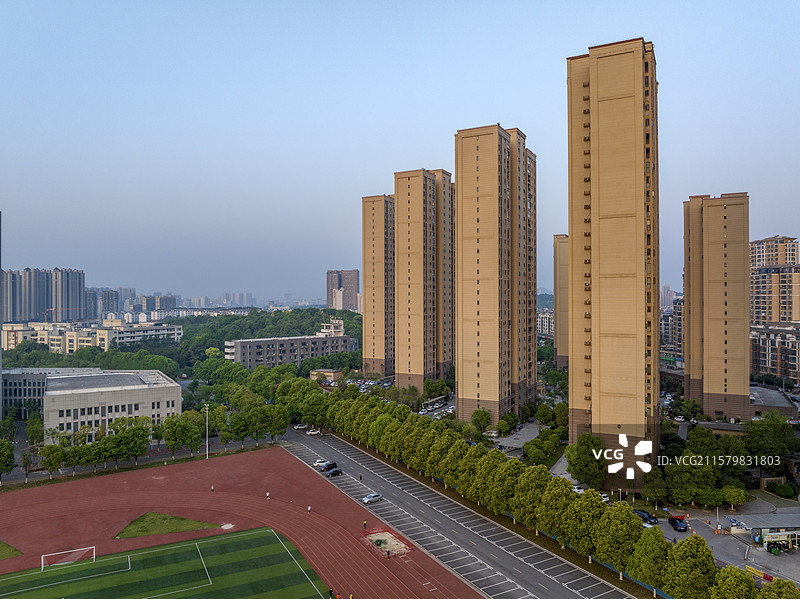 航拍湖北科技学院大学校园建筑咸宁城市风光图片素材