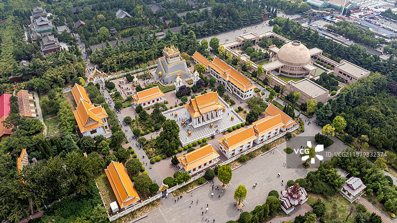 航拍河南洛阳白马寺异域风情建筑全景图片素材