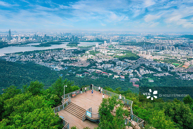 南京夏天紫金山 头陀岭 玄武湖图片素材