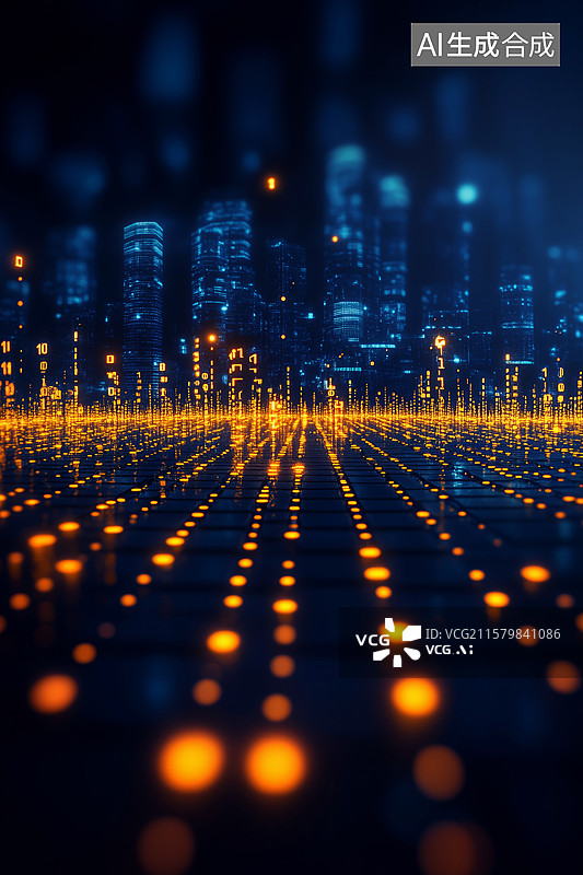 【AI数字艺术】科技 矩阵 数字世界图片素材