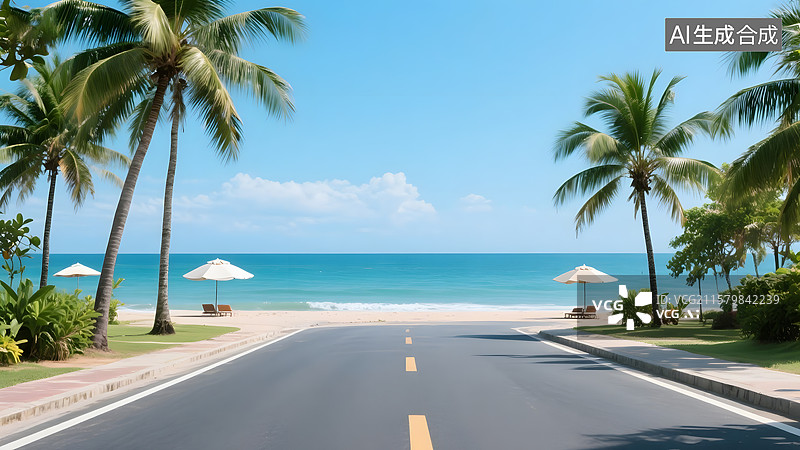 【AI数字艺术】城市夜景道路逆光下的沙漠公路草原山川公路沿海公路等汽车广告旅行背景图图片素材