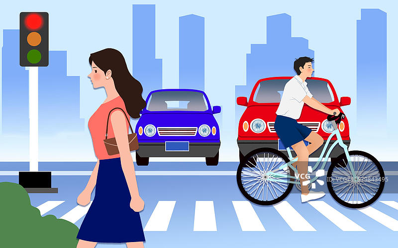 城市里行走的人图片素材