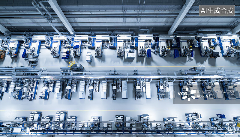 【AI数字艺术】自动化制衣生产线图片素材