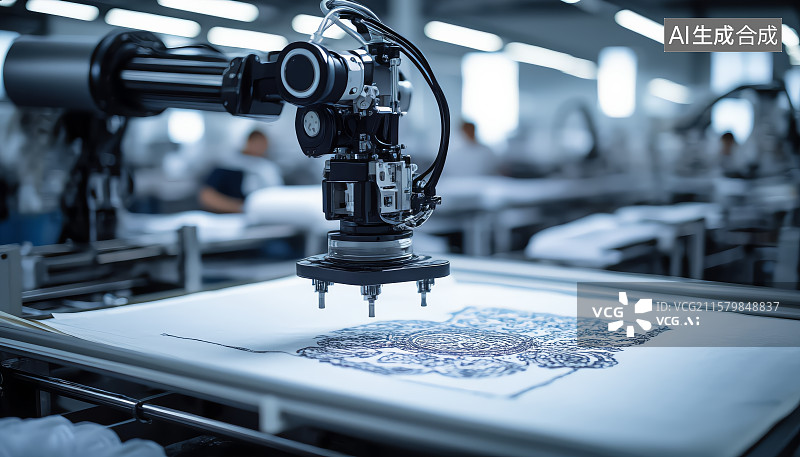 【AI数字艺术】自动化制衣生产线图片素材