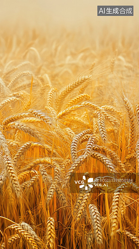 【AI数字艺术】金色絮语立秋秋天节气壁纸背景麦田与光的空灵舞蹈低角度捕捉阳光麦田奶油背景与柔和蓝色地平线辉光图片素材