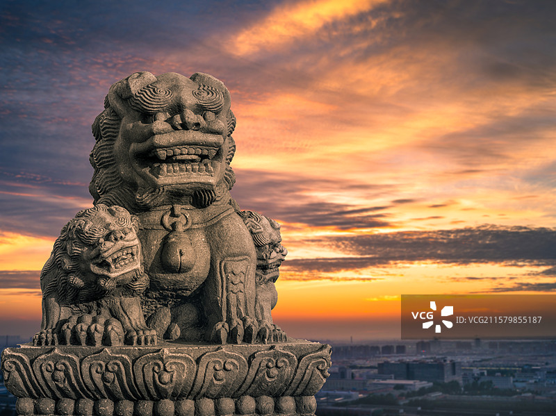 卢沟桥石狮子特写纪念抗日战争胜利70周年图片素材