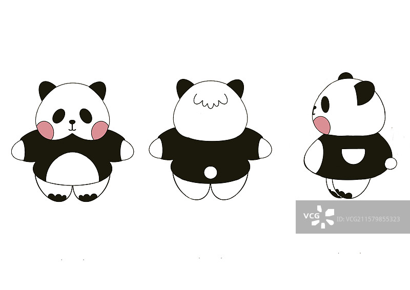 熊猫ip三视图图片素材