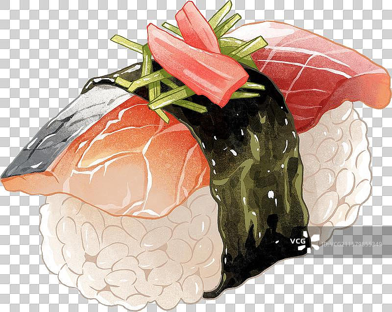 美味三色寿司插画图片素材
