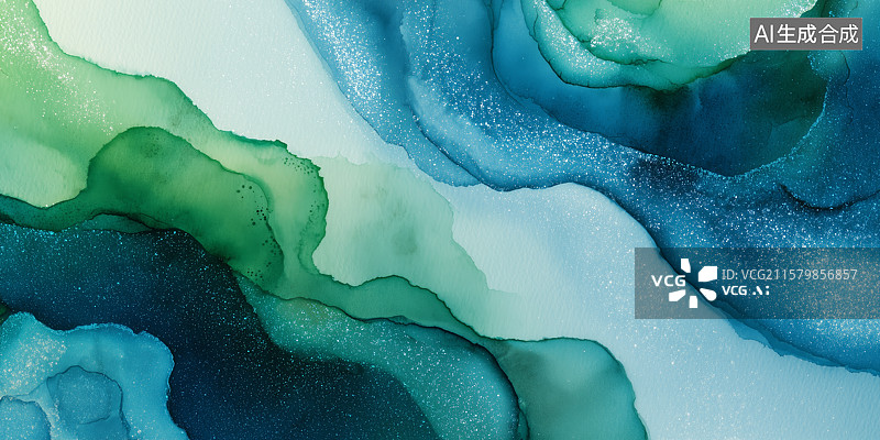 【AI数字艺术】绿色水墨背景纹理图片素材