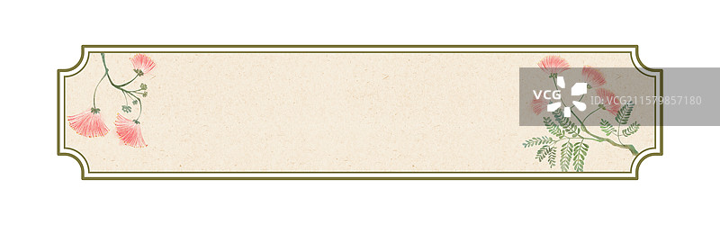 合欢花国风中式边框图片素材