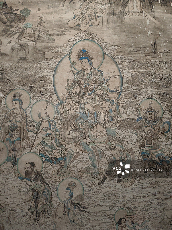 北京展览馆榆林窟西夏第3窟文殊变图片素材