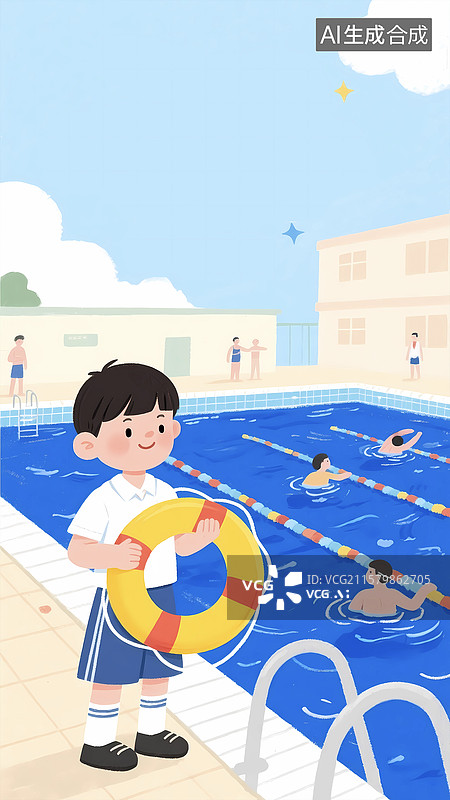 【AI数字艺术】暑期学生防溺水安全宣传图片素材