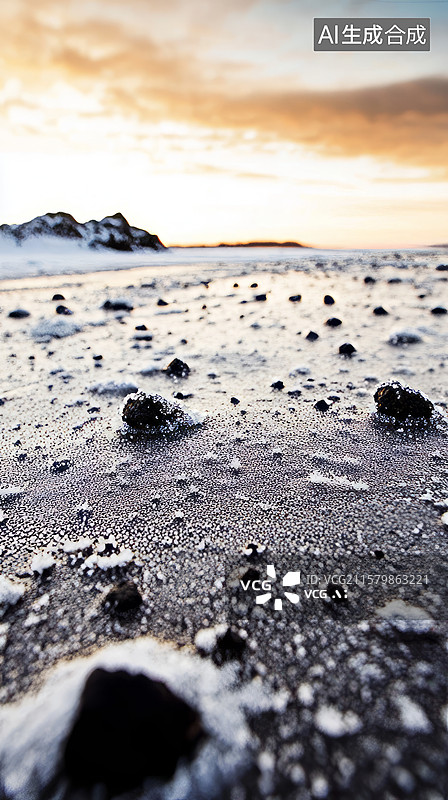 【AI数字艺术】冬天冰地里的沙尘暴图片素材