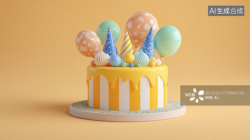 【AI数字艺术】生日蛋糕甜品图片素材