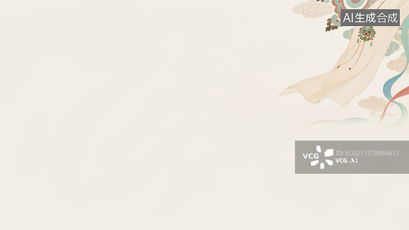 【AI数字艺术】水墨画首饰背景右上图片素材