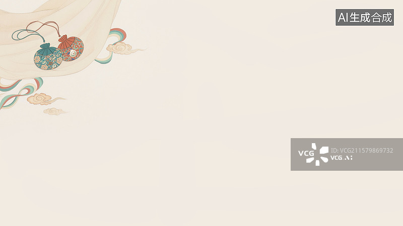 【AI数字艺术】水墨画香囊背景图片素材
