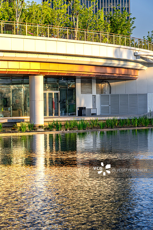 桃浦中央绿地 桃浦智创城 中央公园夏日午后 上海普陀老工业基地转型升级 化工污染土地治理高质量发展图片素材