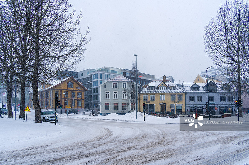 冬天挪威特洛姆瑟暴风雪图片素材
