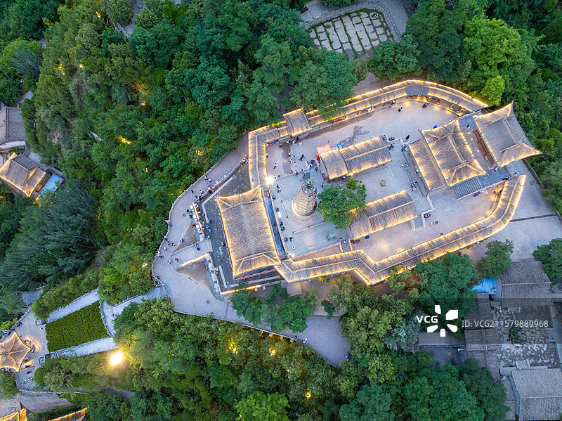 兰州白塔山寺夜色，白塔山夜色图片素材