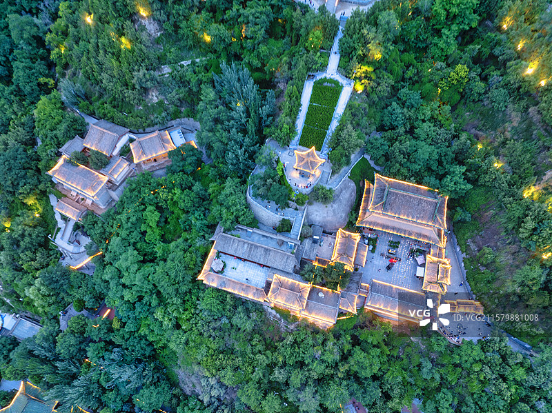 兰州白塔山寺夜色，白塔山夜色图片素材