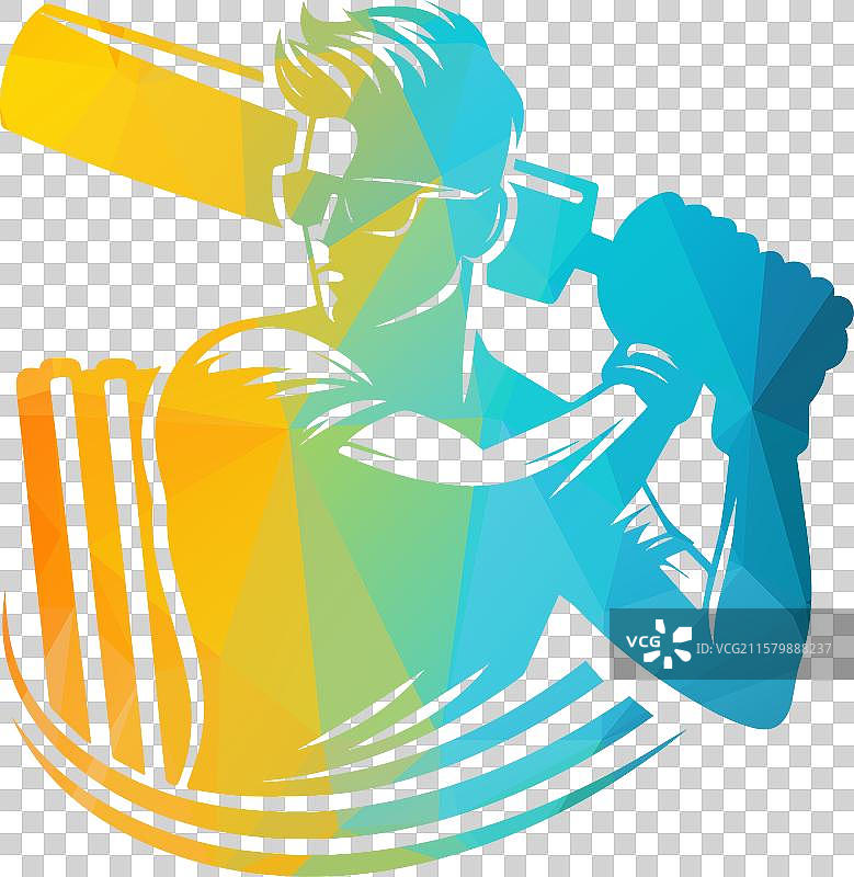 男子打出时尚的板球击球动作图片素材