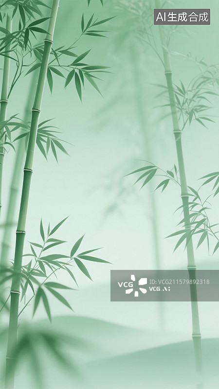 【AI数字艺术】竹林静谧绿意盎然图片素材