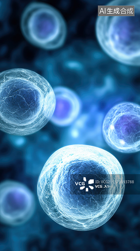 【AI数字艺术】显微镜下的细胞结构图片素材