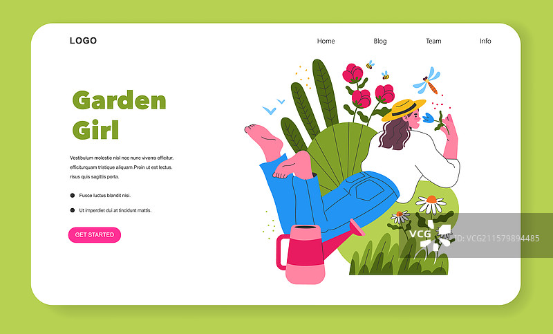 花园女孩平面图图片素材