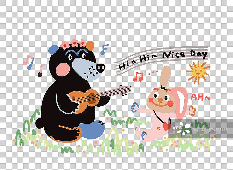 黑熊和小兔图片素材