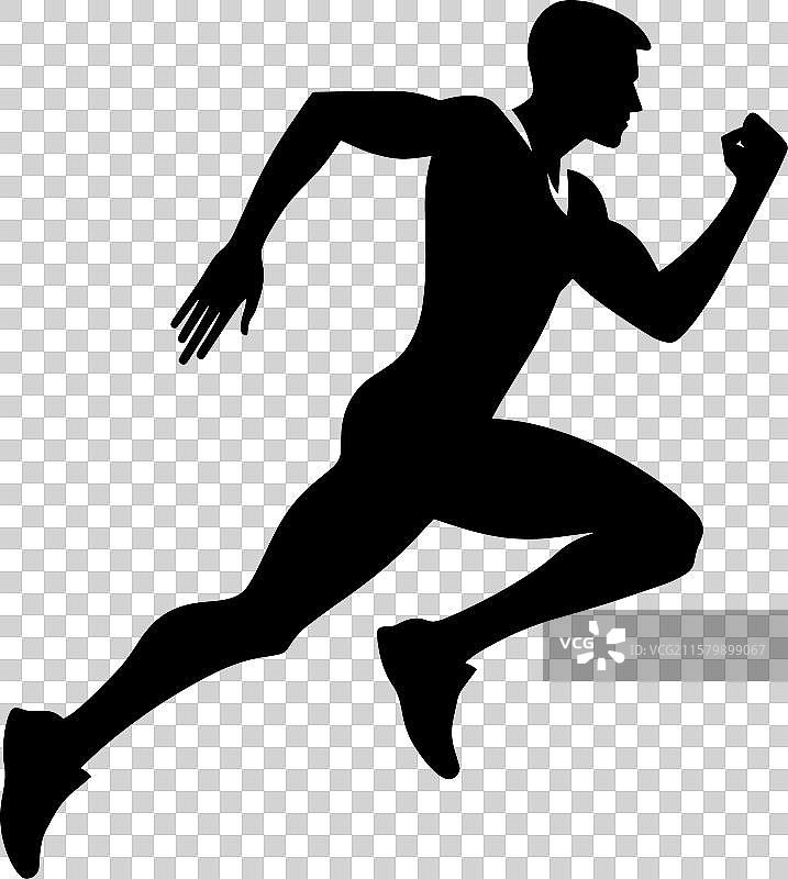 白色背景上的跑步者剪影图片素材
