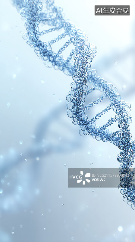 【AI数字艺术】DNA双螺旋结构的微观展示图片素材
