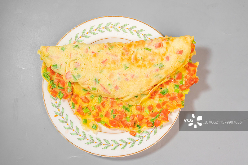 美味火腿葱花鸡蛋饼图片素材