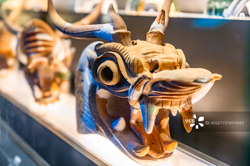 红陶套兽 西夏博物馆图片素材