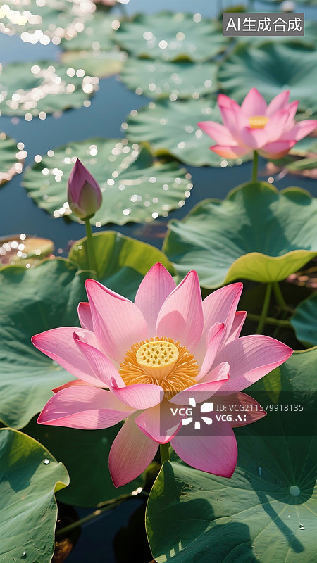 【AI数字艺术】荷花图片素材