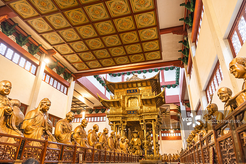 杭州西湖灵隐寺五百罗汉堂图片素材