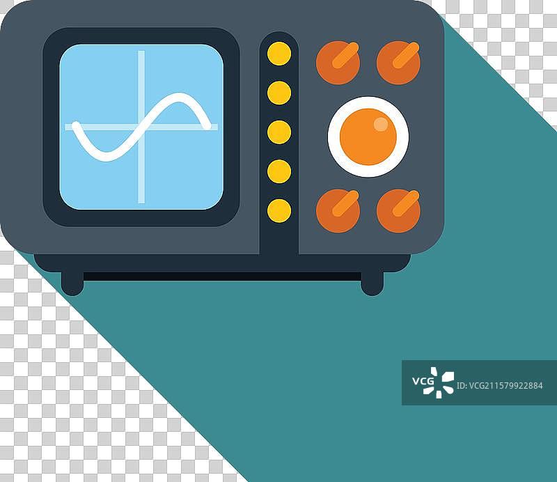 复古示波器显示正弦波图片素材