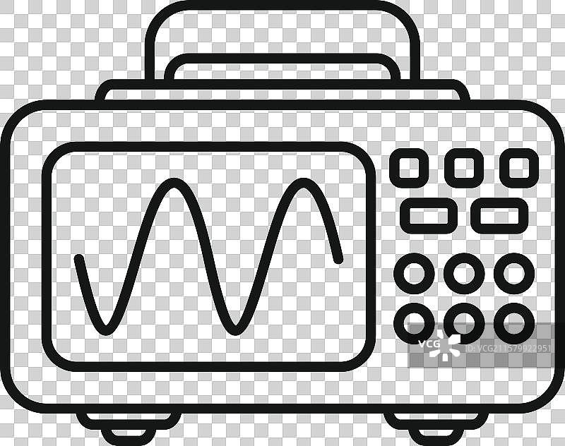 显示正弦信号的数字示波器图片素材