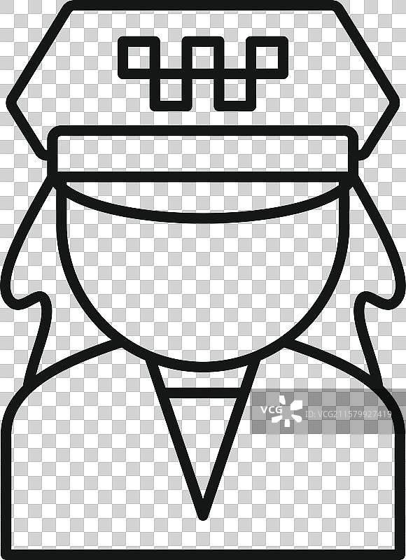 穿着制服的女出租车司机与方格图案图片素材